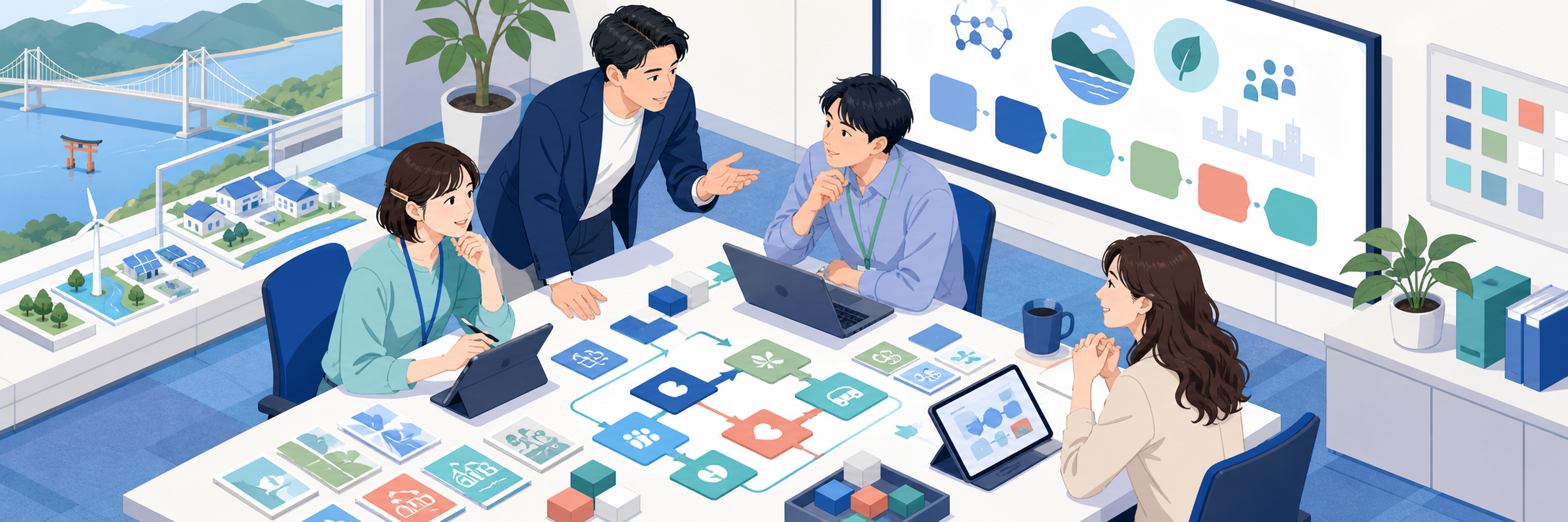 山口県のAI人材育成事業、生成AI実践と伴走面談で実装まで見据えた2年目の設計 のプロジェクト概要図解