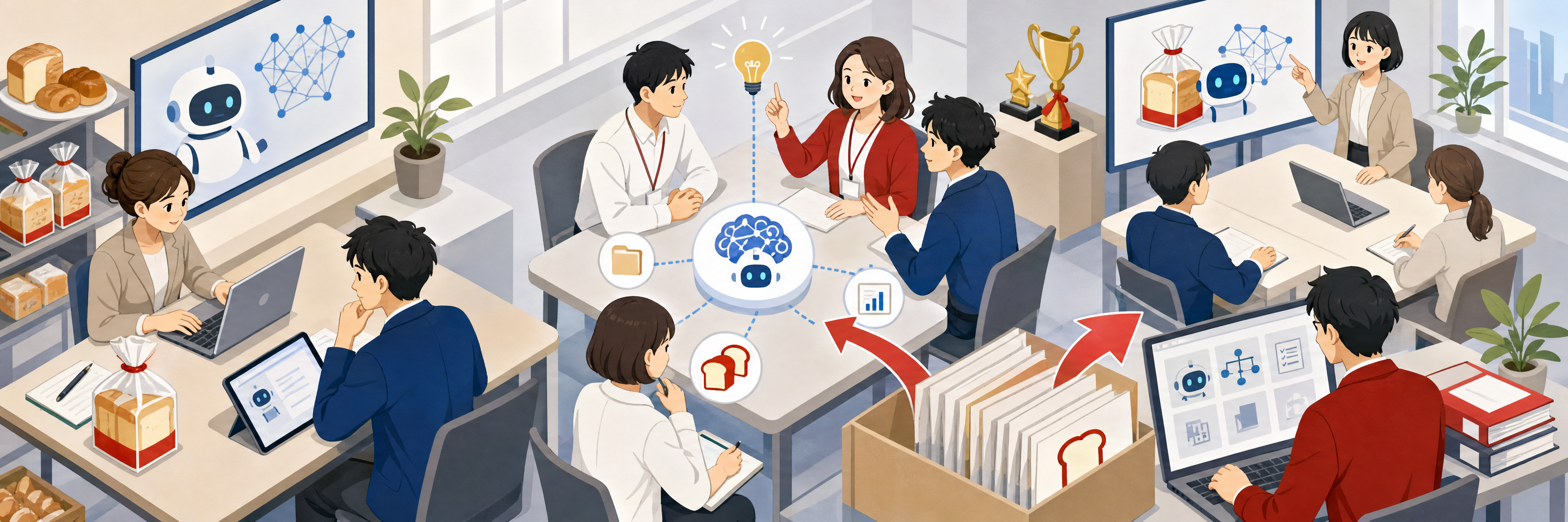 フジパンが社内コンテストで生成AIを全社に浸透、月295人日の削減効果 のプロジェクト概要図解