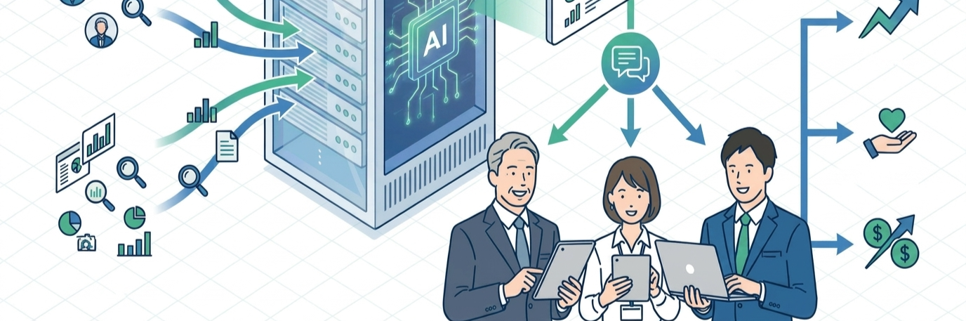 営業の属人化をAIで解消し、成約率が従来の2〜3倍にアップ のプロジェクト概要図解