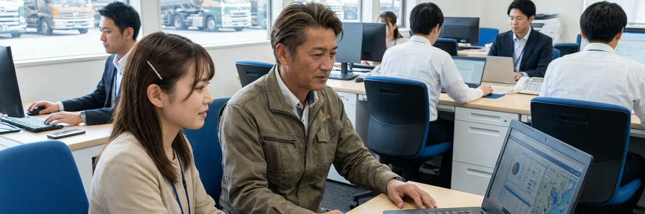 属人的で複雑な配車計画をAIで最適化し、作成時間を25%削減 のプロジェクト概要図解