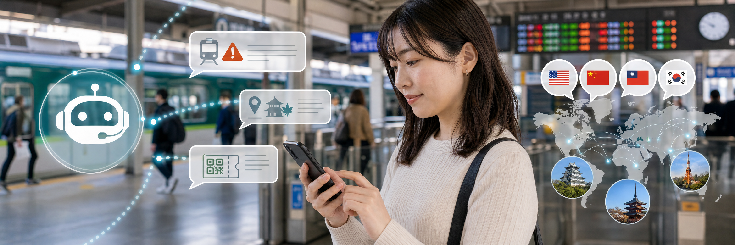 京阪電鉄でつながらない電話が半減、FAQ刷新と2種類のAIチャットボット のプロジェクト概要図解