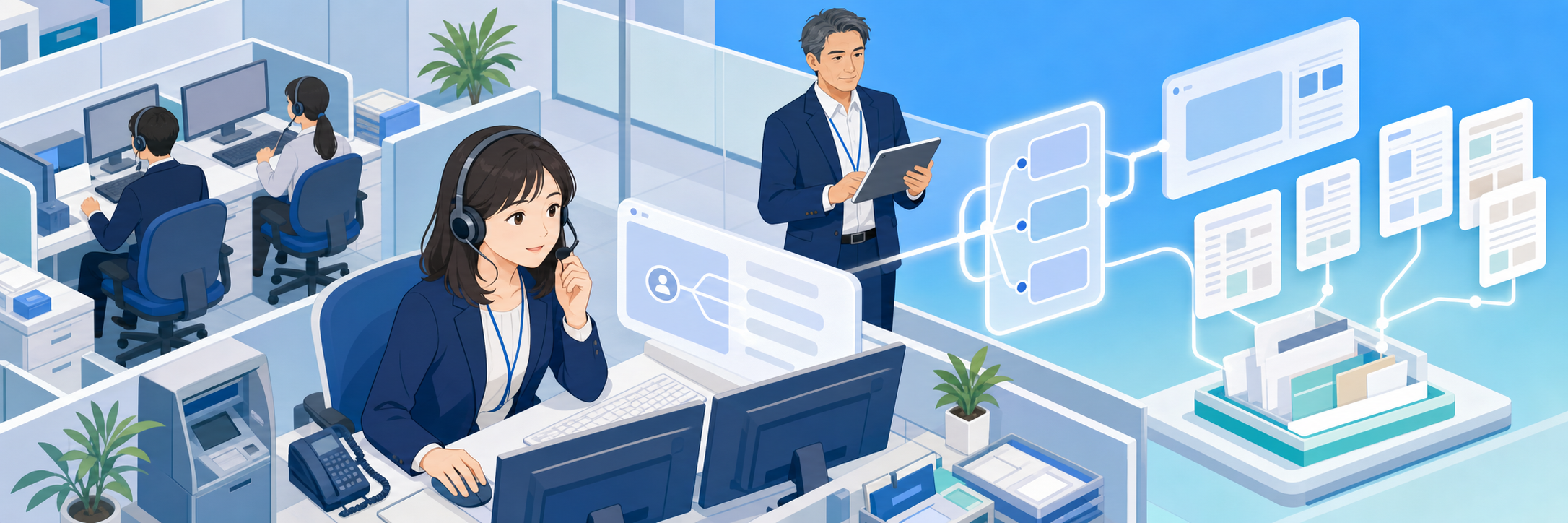 生成AIが聞き返して正答率58%→86%、日立と京葉銀行のコールセンター検証 のプロジェクト概要図解