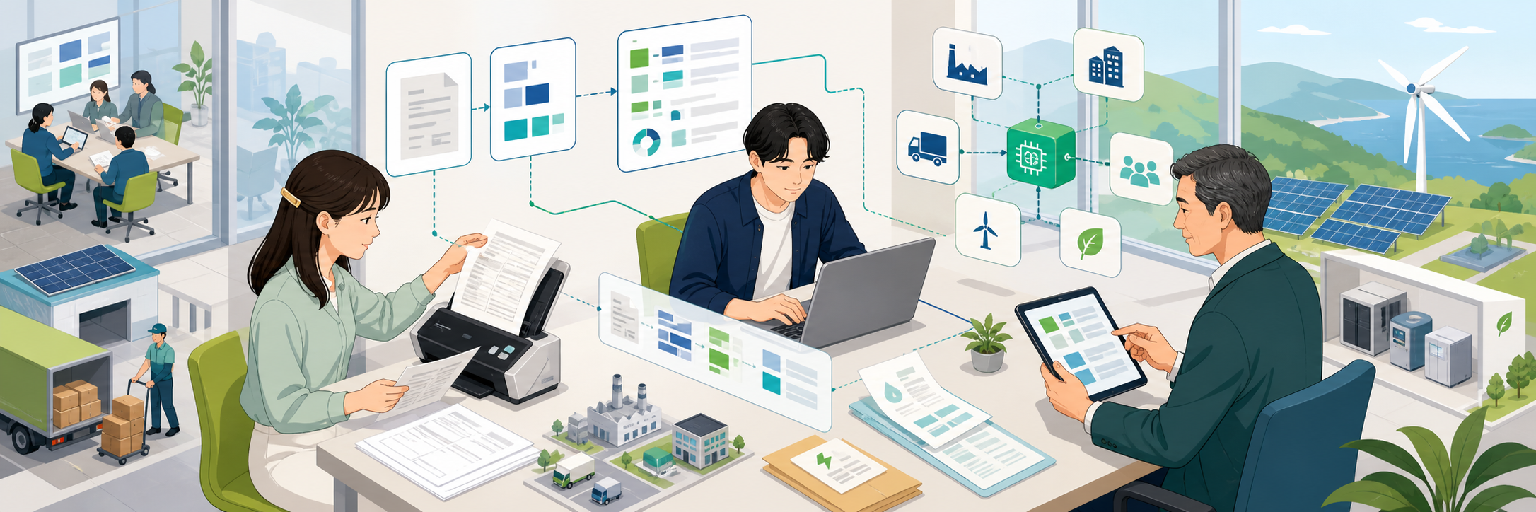 月9300時間削減、社内AI研究機関を起点に全社へ広げた脱炭素SaaSのAI活用 のプロジェクト概要図解