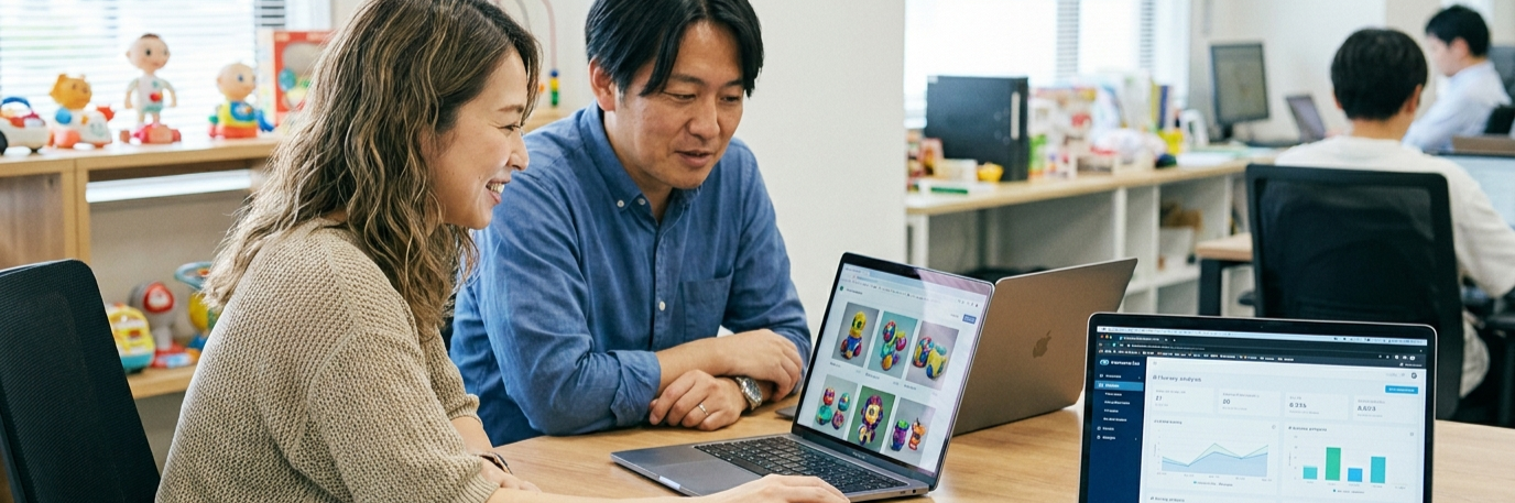 デザイン案とアンケート分析を生成AIで効率化し、アイデア100倍・工数80%削減 のプロジェクト概要図解