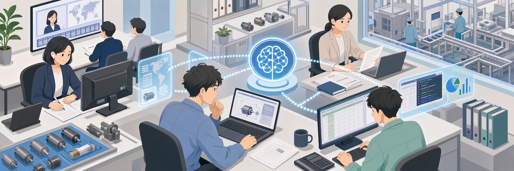 マブチモーター、生成AIで3カ月9500時間削減 翻訳と集計を軸にした全社展開 のプロジェクト概要図解
