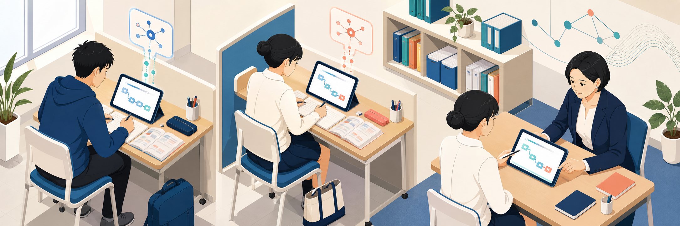 AI教材が指導を担い講師は面談へ、国公立大合格6名から42名の学習塾 のプロジェクト概要図解