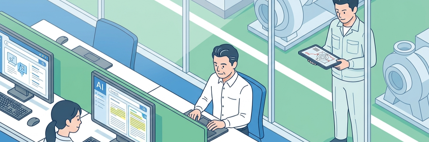 専門的な社内規格の確認をAIで効率化し、検索時間を最大80%削減 のプロジェクト概要図解