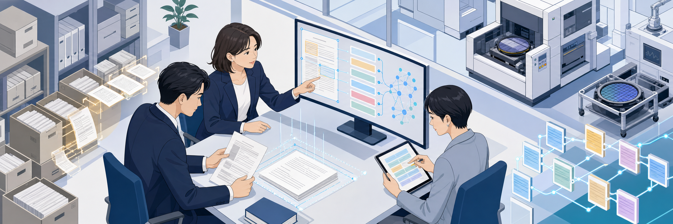 東京エレクトロンが20年の自社契約管理システムをAI搭載サービスへ移行した法務改革 のプロジェクト概要図解