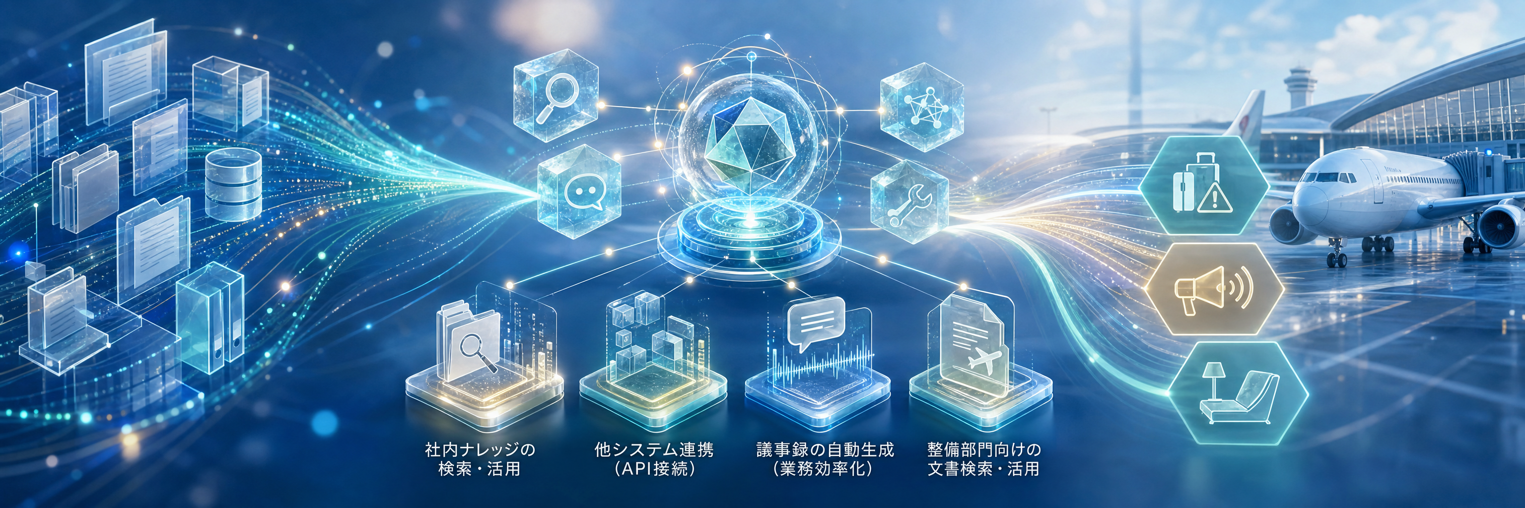 JALの社内生成AI、間接部門の利用率が実質100%に至ったRAG改善 のプロジェクト概要図解
