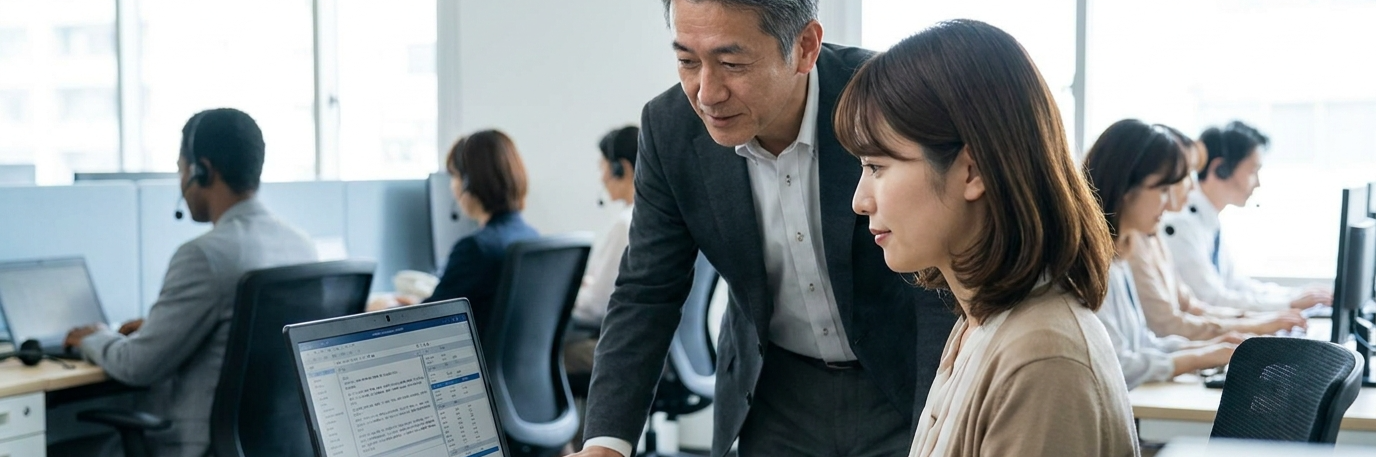 コールセンターの後処理をAIで自動化し、作業時間を3分の2に短縮 のプロジェクト概要図解