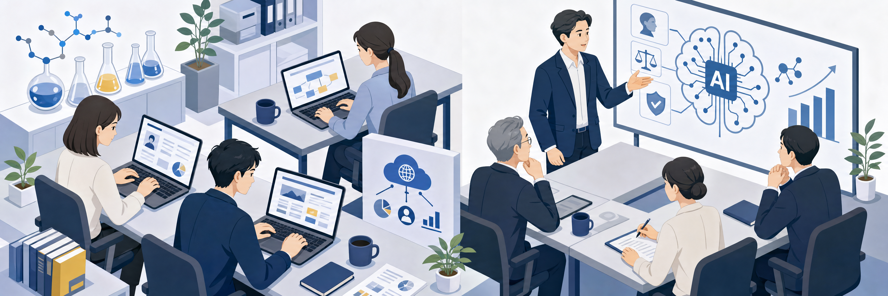 化学品商社が3年で200人のデジタル人材育成へ、経営層には生成AI研修 のプロジェクト概要図解