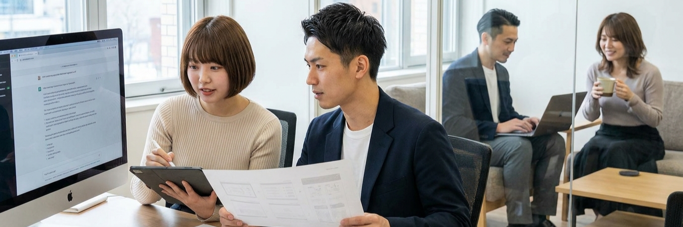 全社員381名に生成AIを展開、提案資料と制作現場の下書きを効率化した販促支援企業 のプロジェクト概要図解