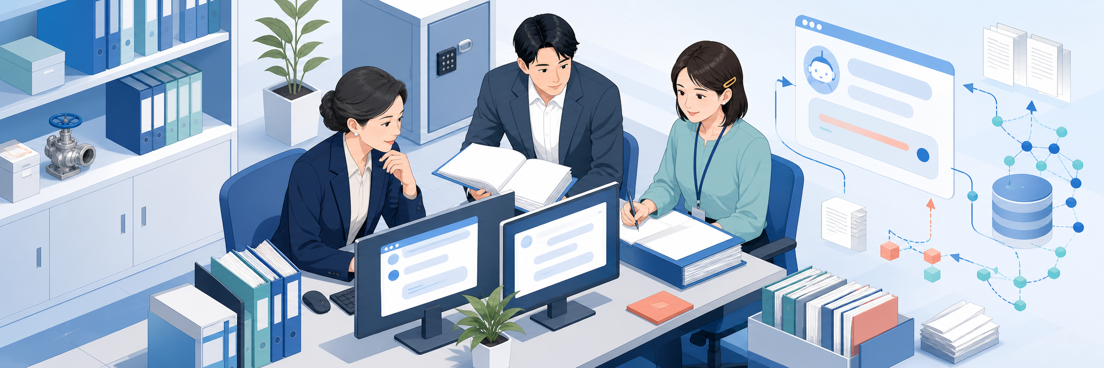 キッツ、人事・総務の問い合わせに答えるRAGチャットボットを2カ月で検証 のプロジェクト概要図解