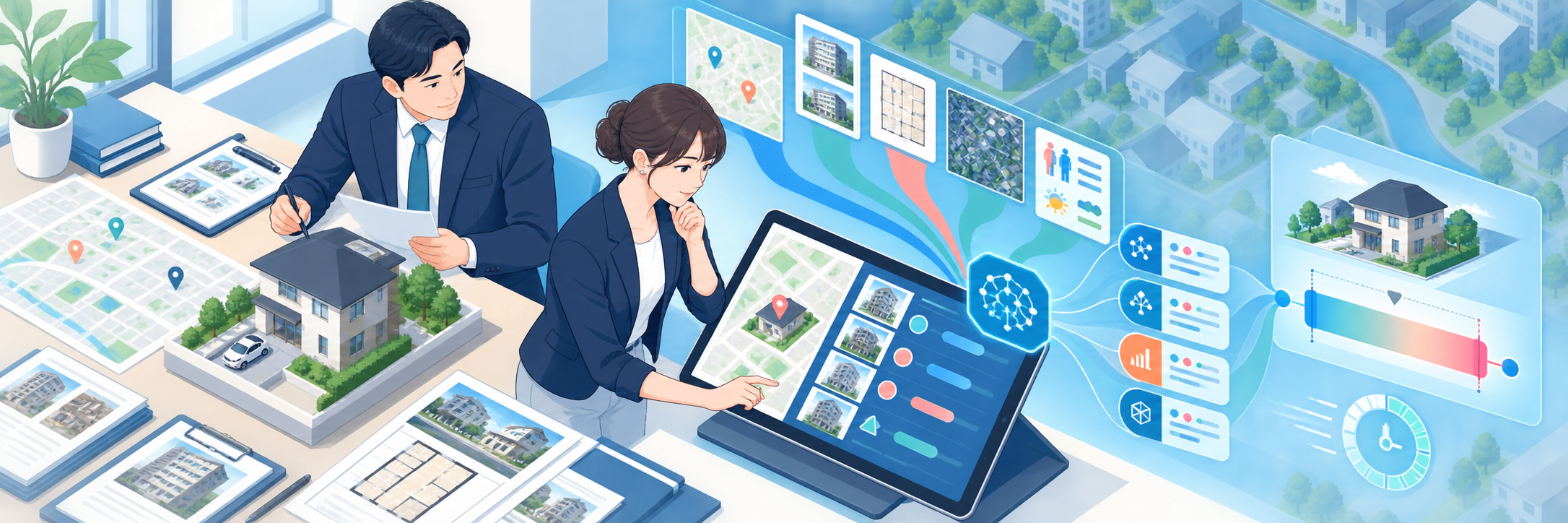 不動産の売却査定を最短60秒に、公開データで透明性を保つAI価格推定 のプロジェクト概要図解