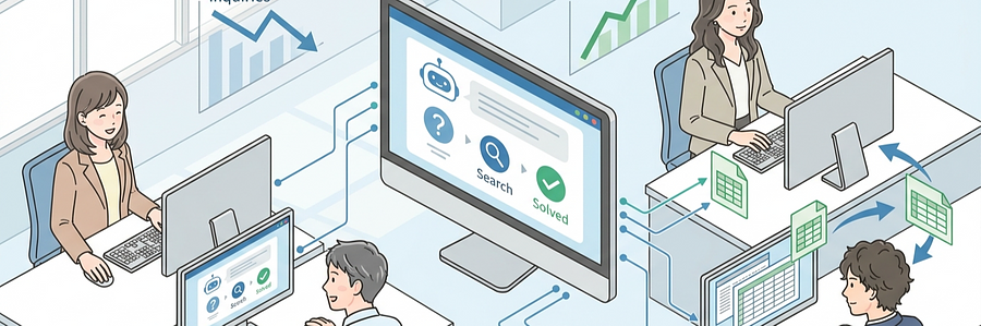 バックオフィスの社内問い合わせをAIで解決し、対応件数を31%削減