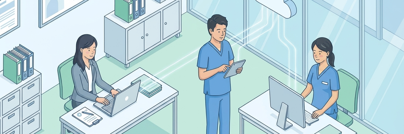 医療現場の診断書作成をAIで効率化し、作成時間を50%削減 のプロジェクト概要図解