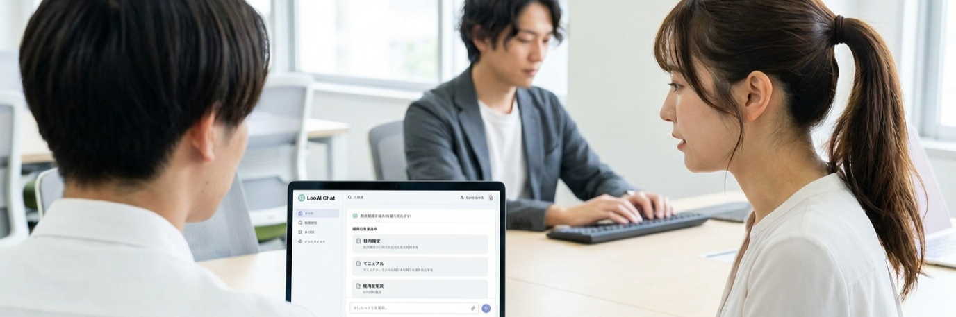 社内マニュアル検索の課題をAIチャットで解決し、月8時間の業務削減 のプロジェクト概要図解