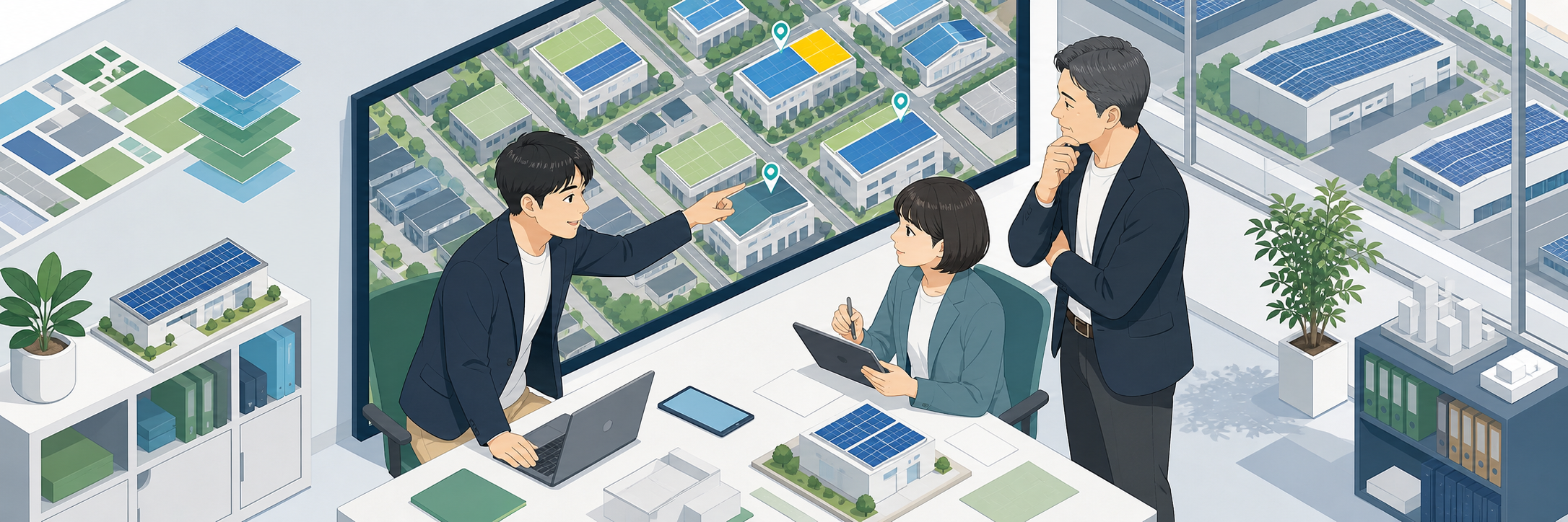 太陽光設備の営業に生成AI、建物調査の月120時間削減を検証したPoC のプロジェクト概要図解